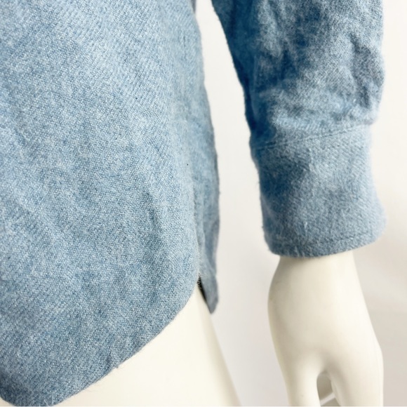 Madewell Women's Blue Long Sleeve Button Up Flannel Shirt Size XS - Picture 4 of 10